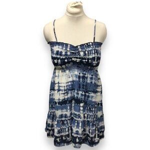 Saints & Hearts Women’s Spaghetti Strap Smocked Mini Dress, Blue, Size L